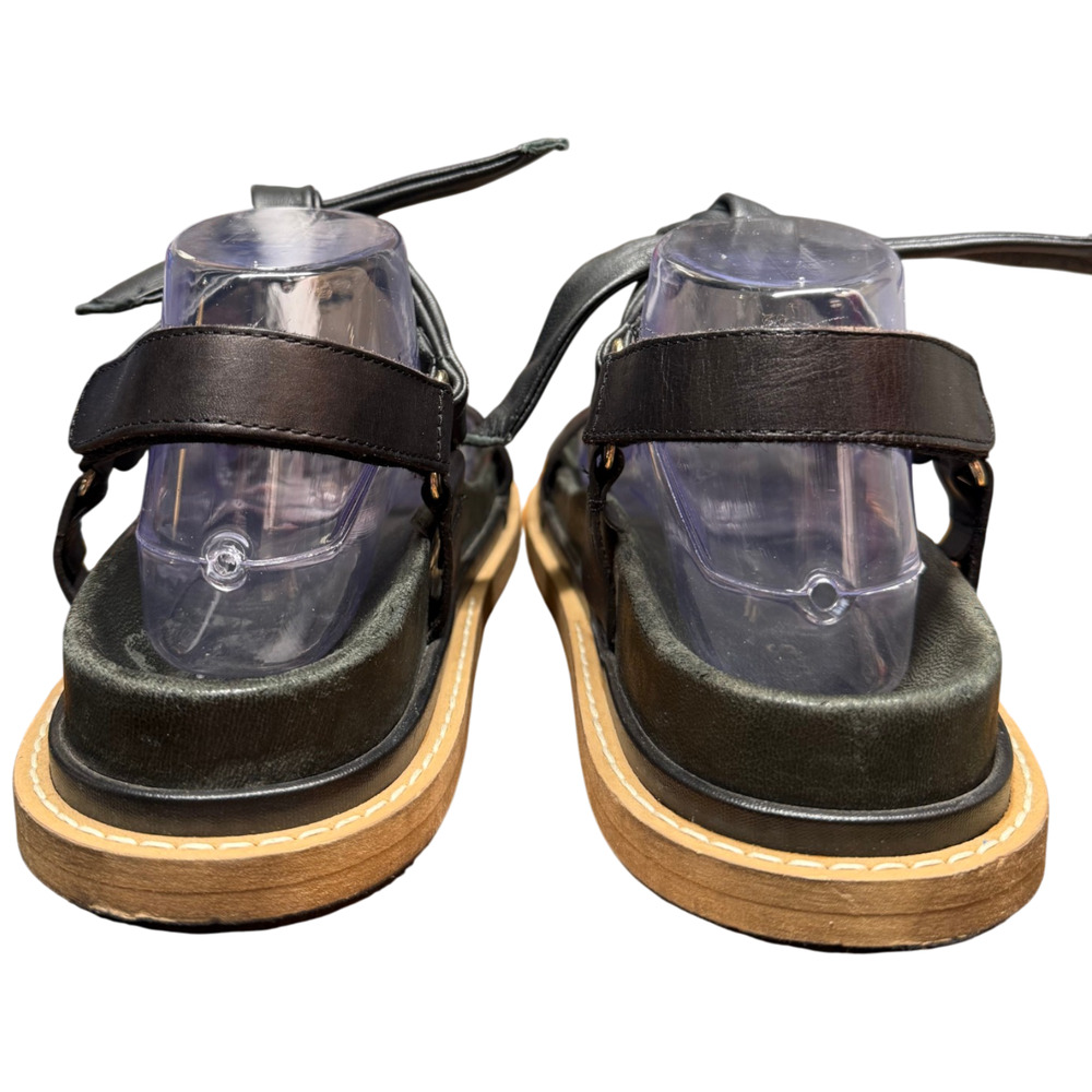 ALOHAS Tied Together Sandals Women's 8 Black Leather Comfort Shoes Casual - Picture 6 of 9